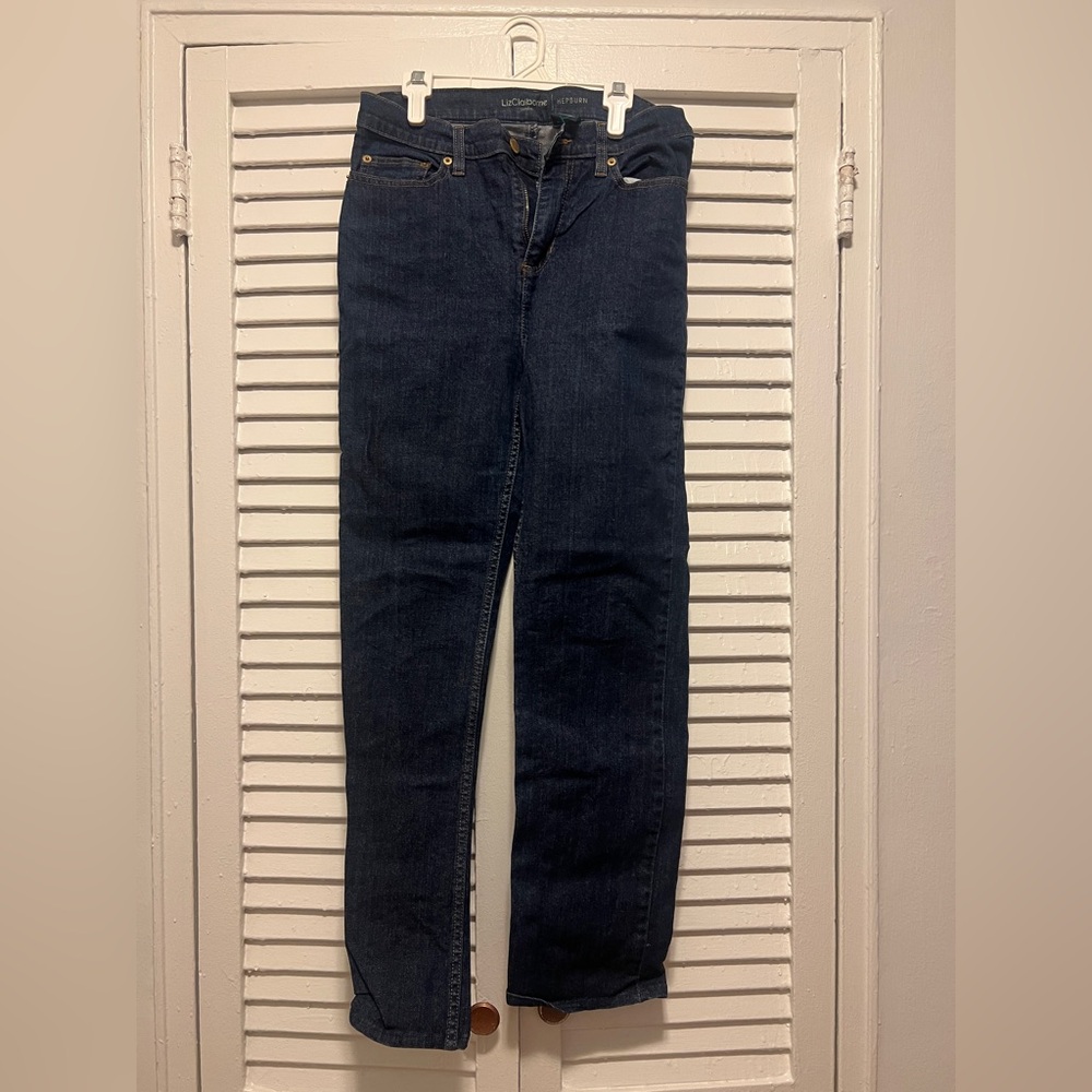 Liz Claiborne Hepburn Dark Blue Straight Leg Jeans